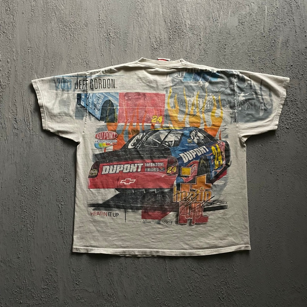 vintage Jeff Gordon nascar shirt mens‎ large white 2000s y2k full graphic nascar